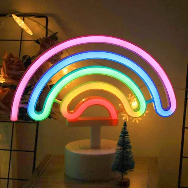 NeonGlow - Kleurrijke Neonlamp voor Kamerdecoratie – Draagbare LED Regenbooglamp