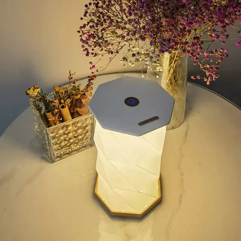 CrystalGlow - Rechargeable Crystal Table Lamp, Wireless LED Lighting with Dim Function