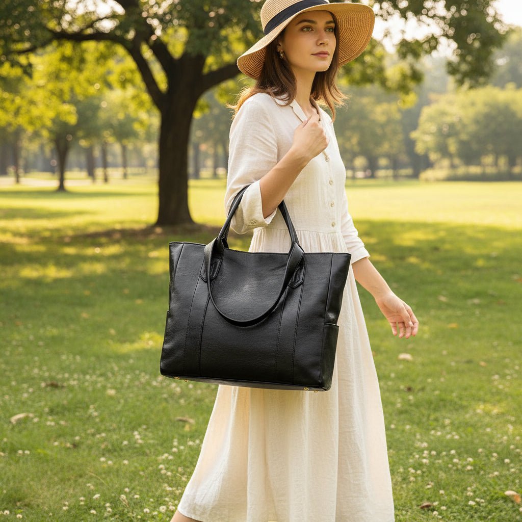 VINTARIS – Elegant leather shoulder bag with retro touch and smooth surface - Image 2