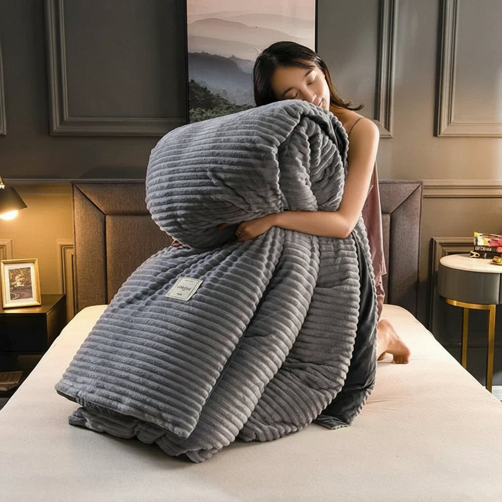 Velvety Fleece Duvet Cover Soft Cozy Warm Bedding 0
