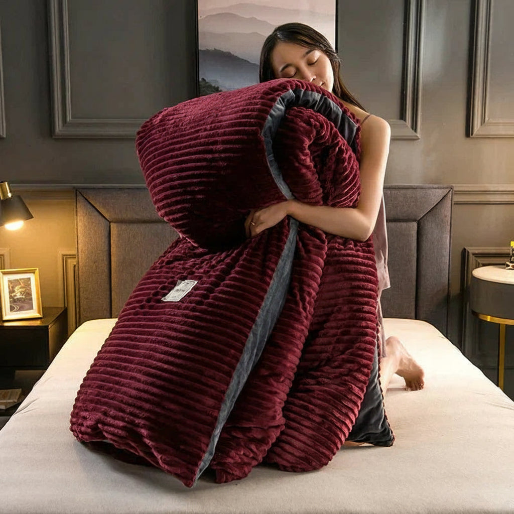 Velvety Fleece Duvet Cover Soft Cozy Warm Bedding 2