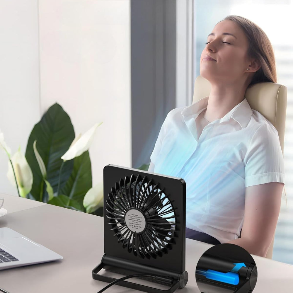 Ventilatore da tavolo portatile USB, silenzioso e compatto per la casa