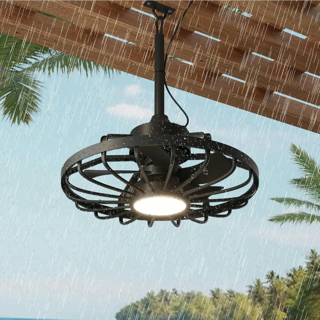 Ventilatore Soffitto Esterno Luce LED Telecomando Impermeabile