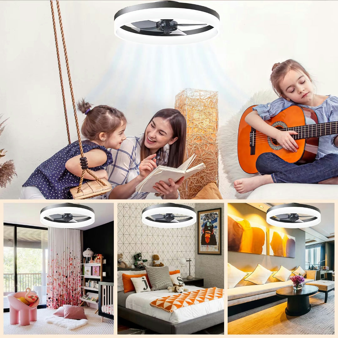 Ventilatore da soffitto LED silenzioso con telecomando dimmerabile