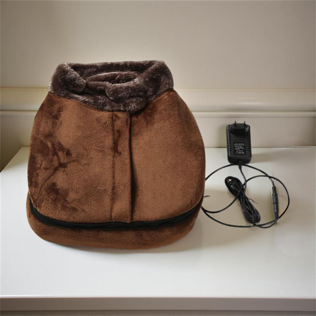 Aquecedor de Pés Elétrico com Massagem Vibratória e Forro de Tecido para Uso Doméstico