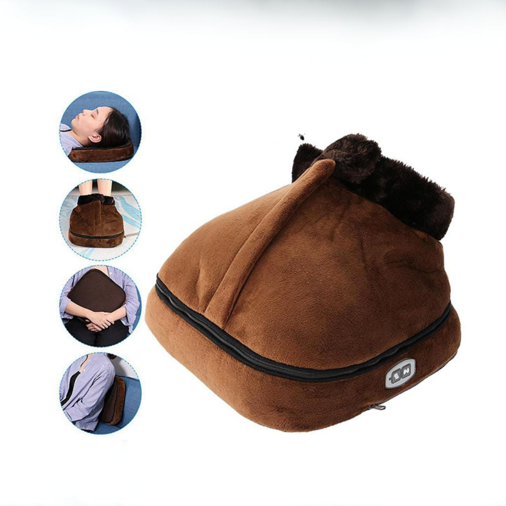 Aquecedor de Pés Elétrico com Massagem Vibratória e Forro de Tecido para Uso Doméstico