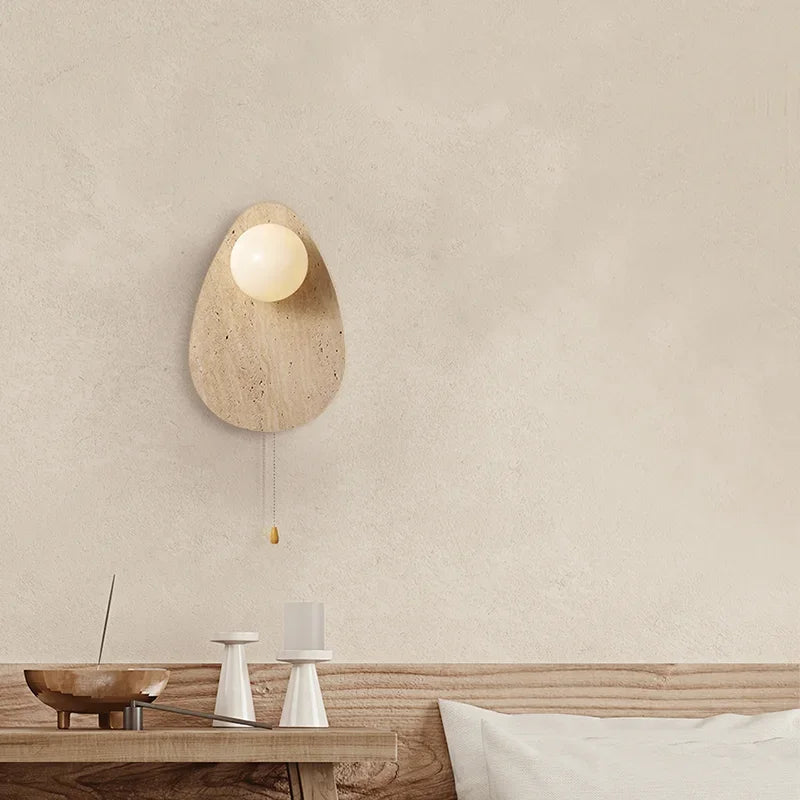 RusticStone - Handmade Wall Lamp of Natural Stone for Atmospheric Lighting