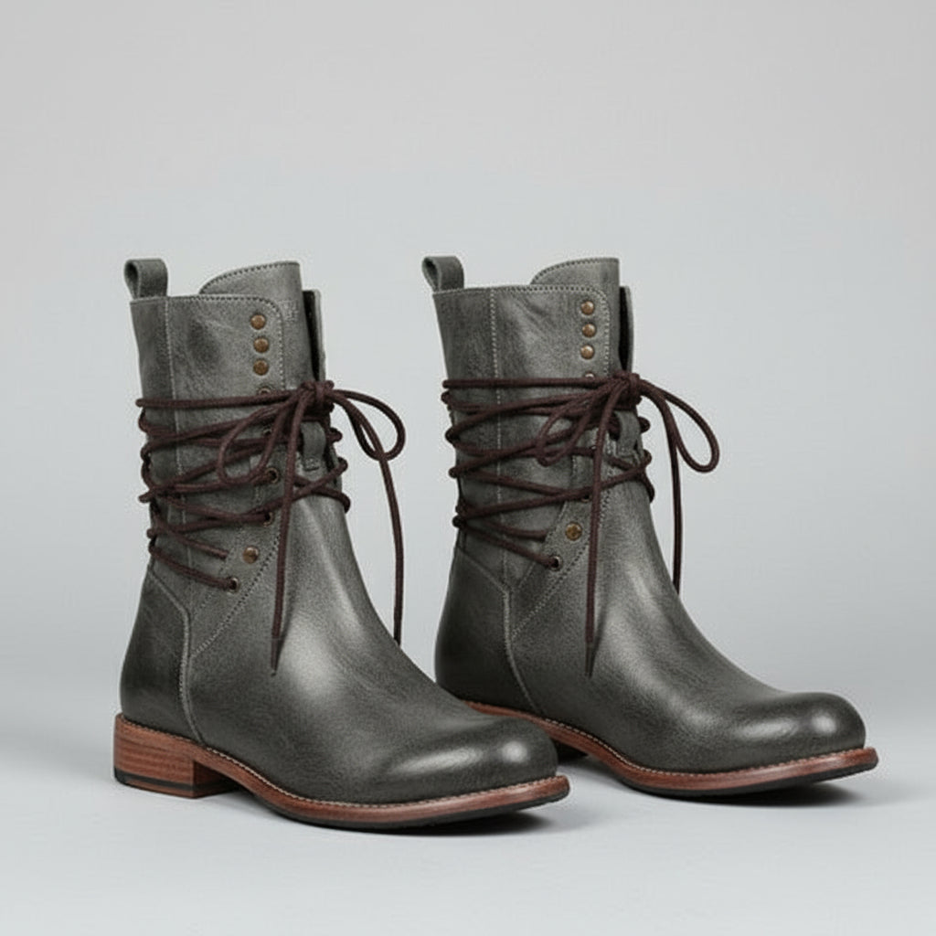 Vintage Ankle Boots Women Stylish Brown Boots
