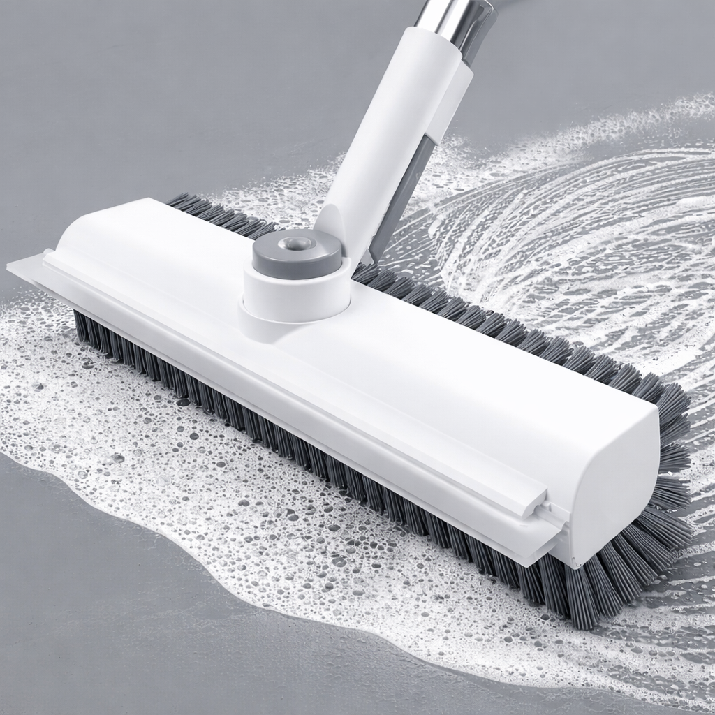 Floor Brush Scrubbing Brush Handle Rubber Squeegee