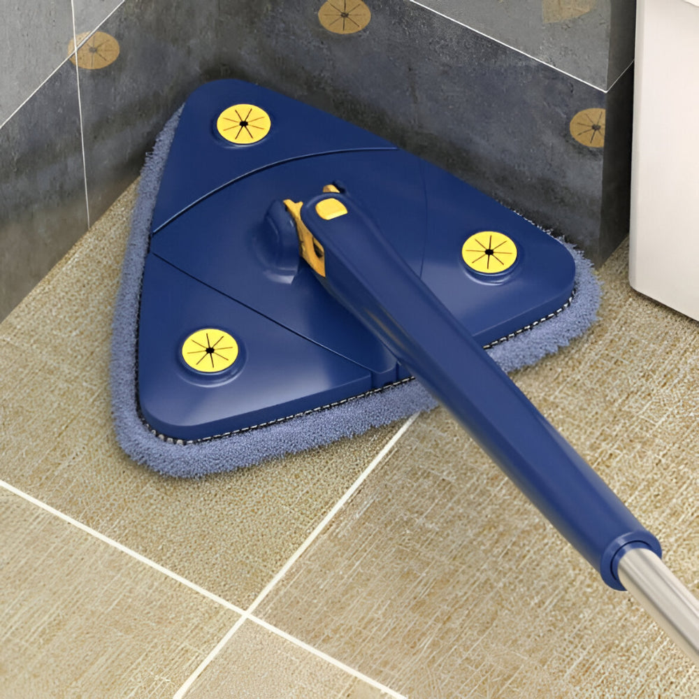 Floor Mop Extendable Handle Triangular Microfiber Head