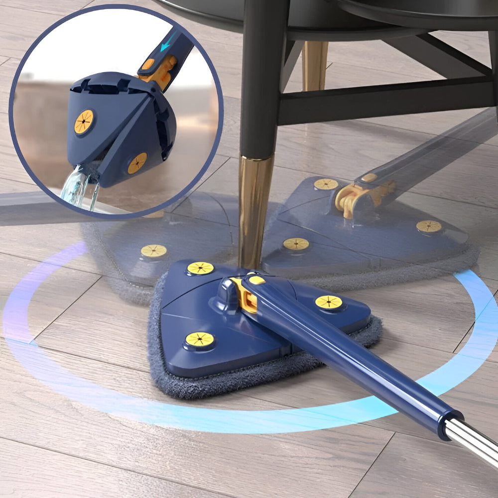 Floor Mop Extendable Handle Triangular Microfiber Head