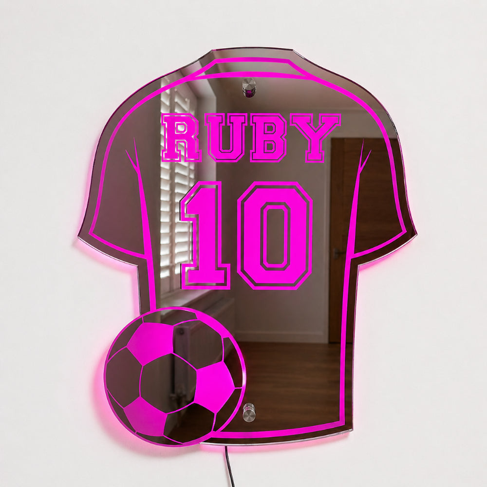 Maglietta da calcio Coppa del Mondo Specchio Nome LED Personalizzato Regalo