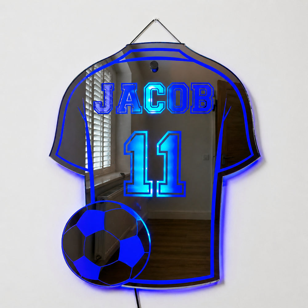 Maglietta da calcio Coppa del Mondo Specchio Nome LED Personalizzato Regalo