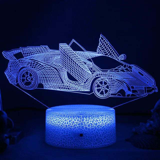 Lumi3D - Lampada Notturna LED con Illusione 3D per la Cameretta, Ricaricabile USB