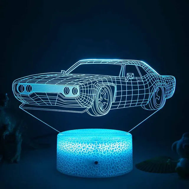 Lumi3D - Lampada Notturna LED con Illusione 3D per la Cameretta, Ricaricabile USB