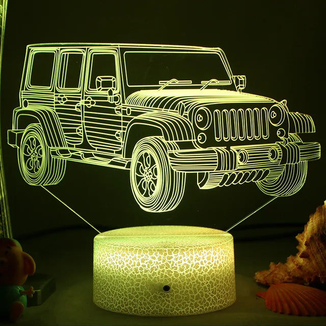 Lumi3D - Lampada Notturna LED con Illusione 3D per la Cameretta, Ricaricabile USB
