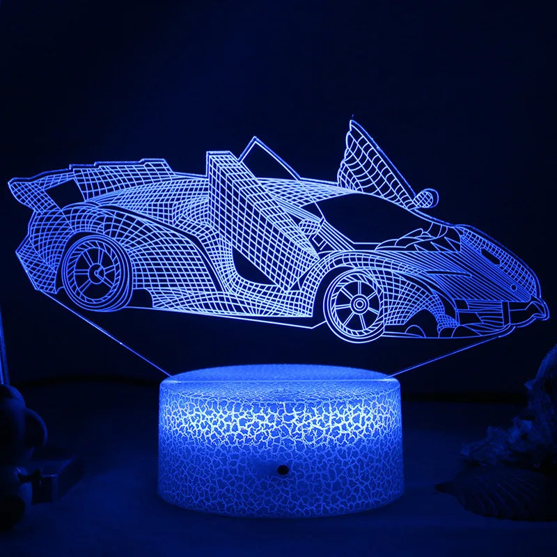 Lumi3D - Lampada Notturna LED con Illusione 3D per la Cameretta, Ricaricabile USB