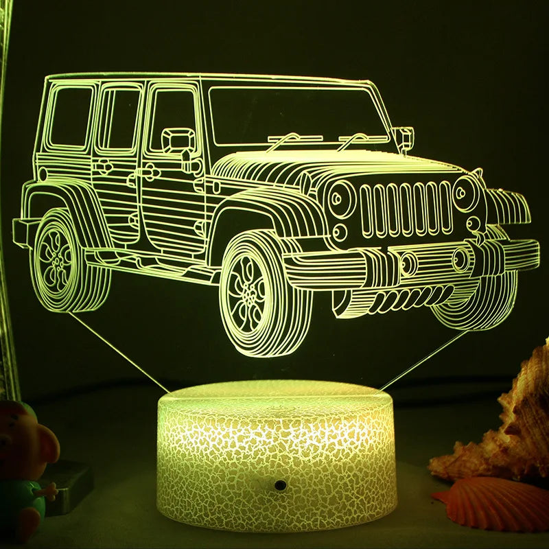 Lumi3D - Lampada Notturna LED con Illusione 3D per la Cameretta, Ricaricabile USB