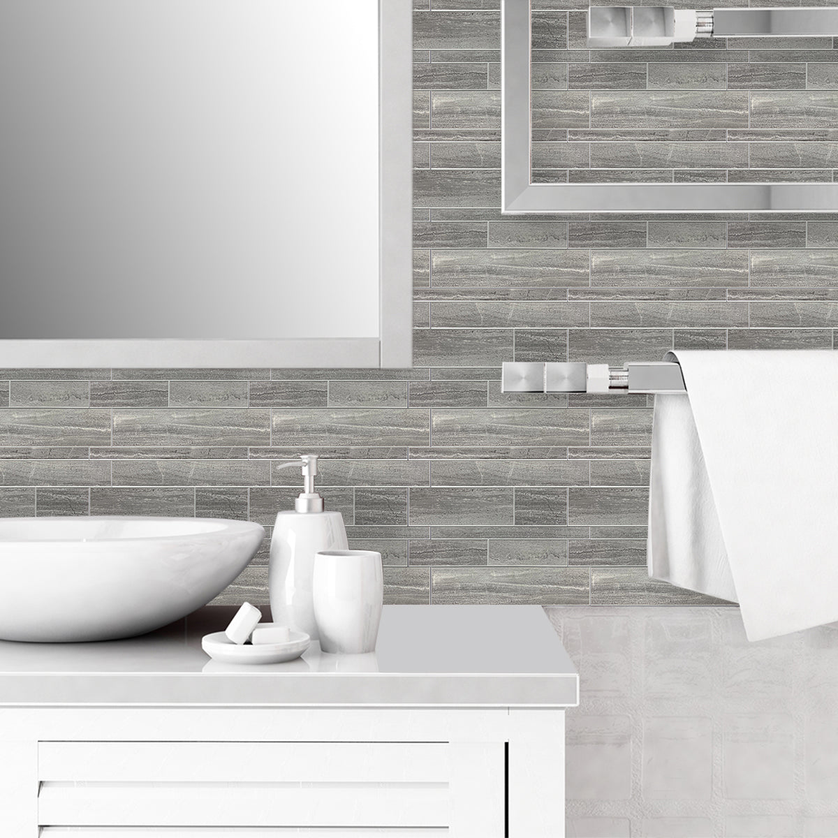 Modernas baldosas de pared rectangulares autoadhesivas 10 piezas