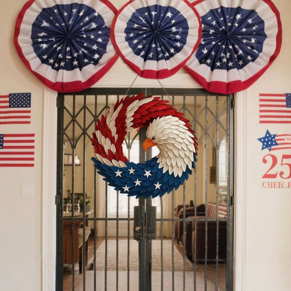 Eagle Wreath Wall Decoration Indoor Veterans Hanging Ornament