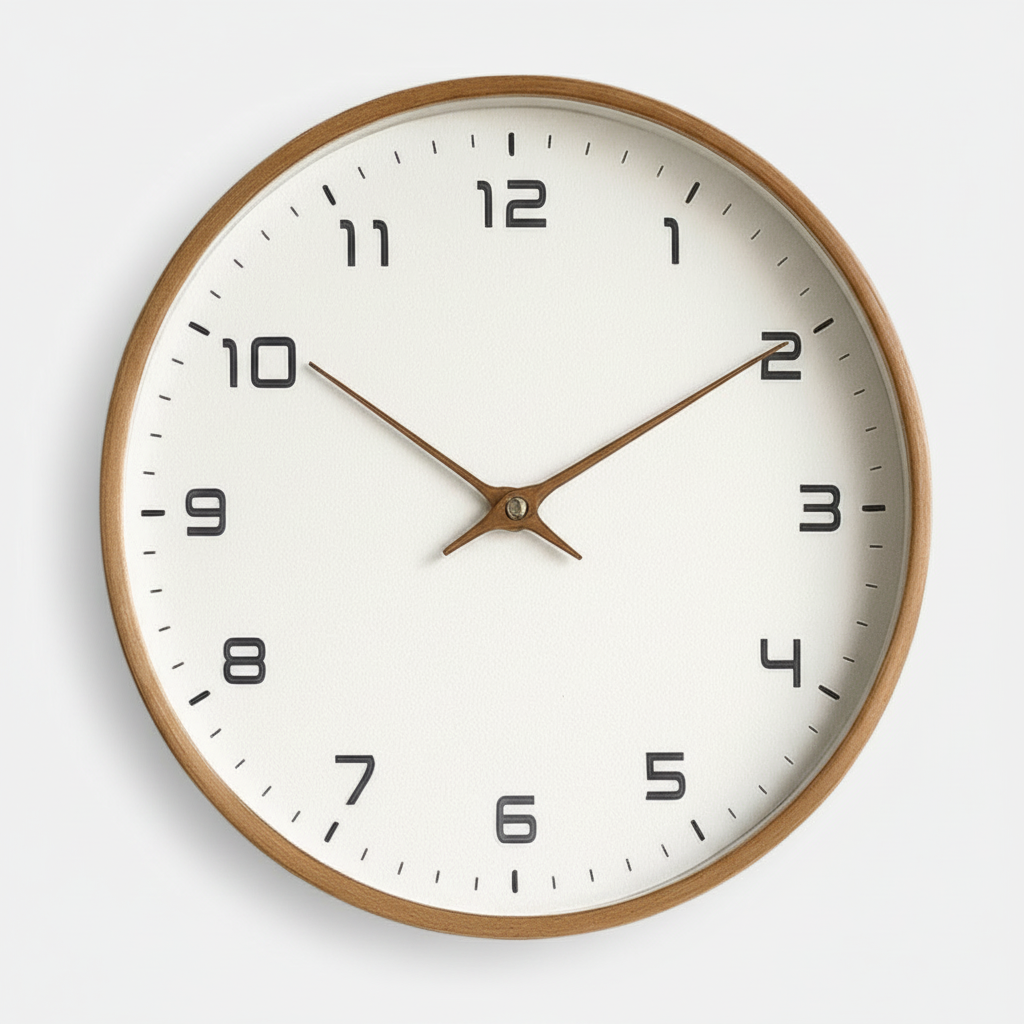 Wooden Wall Clock Scandinavian Timeless Design Silent Movement