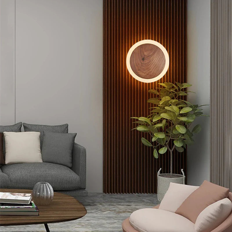 PureWalnut - Walnut Aura Wall Lamp | Natural Elegance