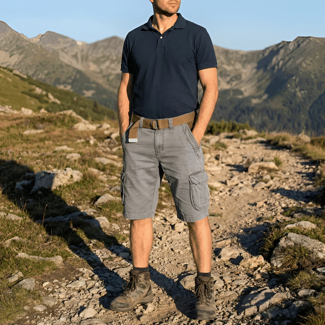 Pantaloncini Uomo Cargo Outdoor Tasche Multiple Regolabili
