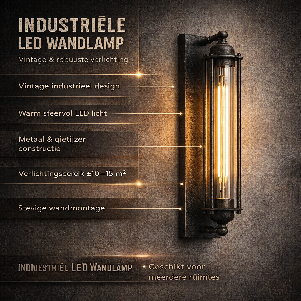 Vintage Industrial LED Wall Lamp Atmospheric Interior Lighting