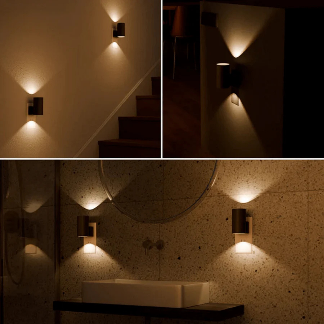 Lampada da parete Lampada notturna Sensore Luce calda Presa elettrica