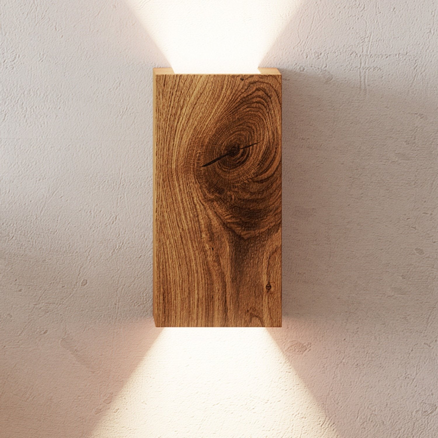 NordicGlow – Rustieke Houten Wandlamp met LED Verlichting voor Woonkamer en Slaapkamer