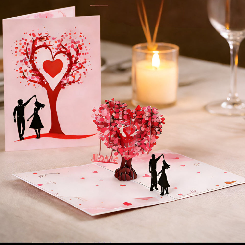 Wenskaart Pop Up 3D Liefdesscène Papier Geschenk