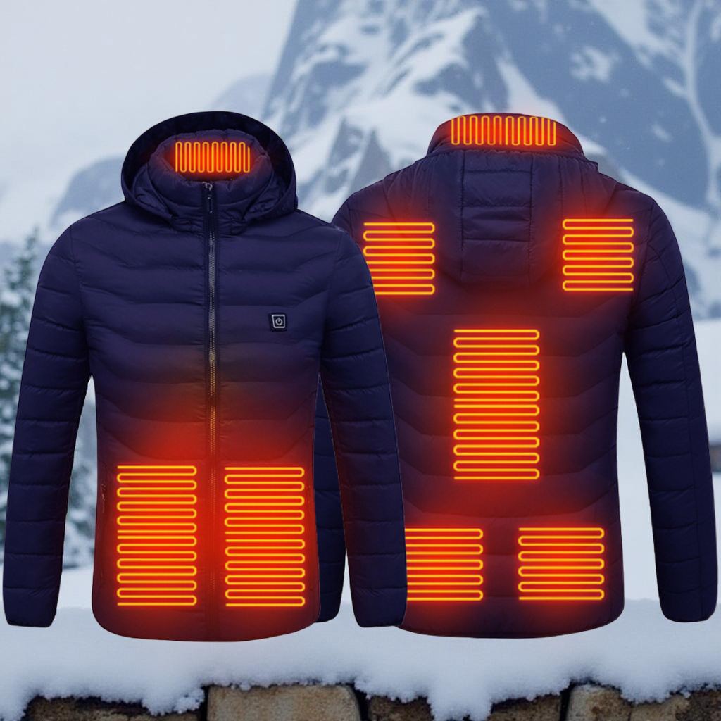 Heated Winter Jacket USB Powered Unisex Thermal Outdoor Coat