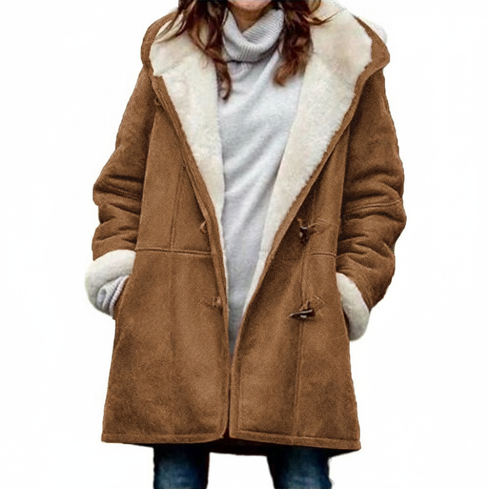 Casaco de Inverno com Forro e Capuz para Senhora