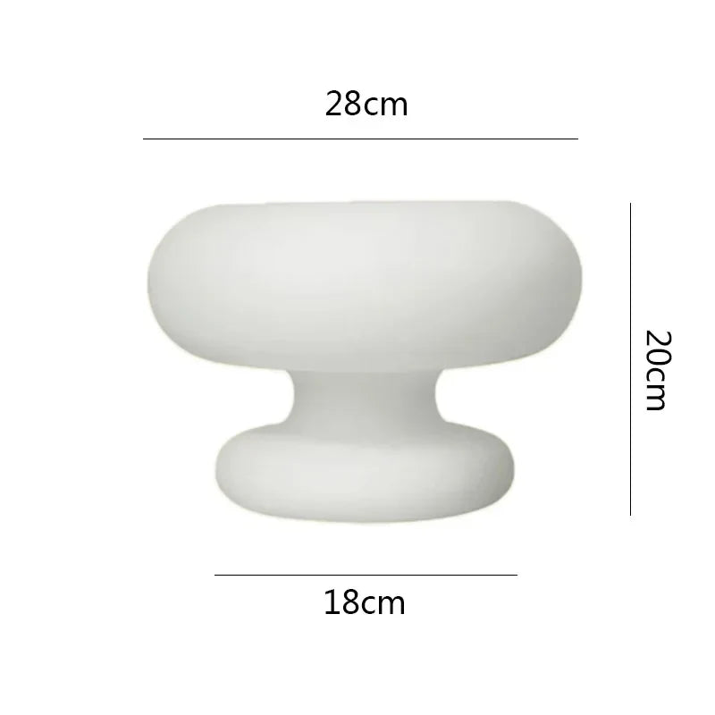GlassGlow – Lámpara de mesa redonda moderna de vidrio en blanco