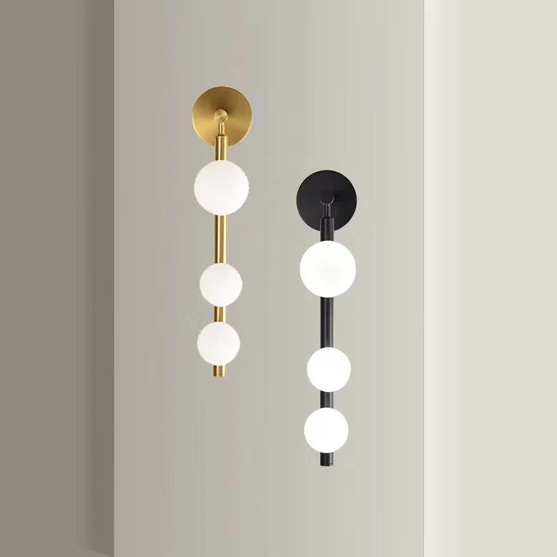 GoldenSphere - Modern Golden Wall Lamp with Glass Globes