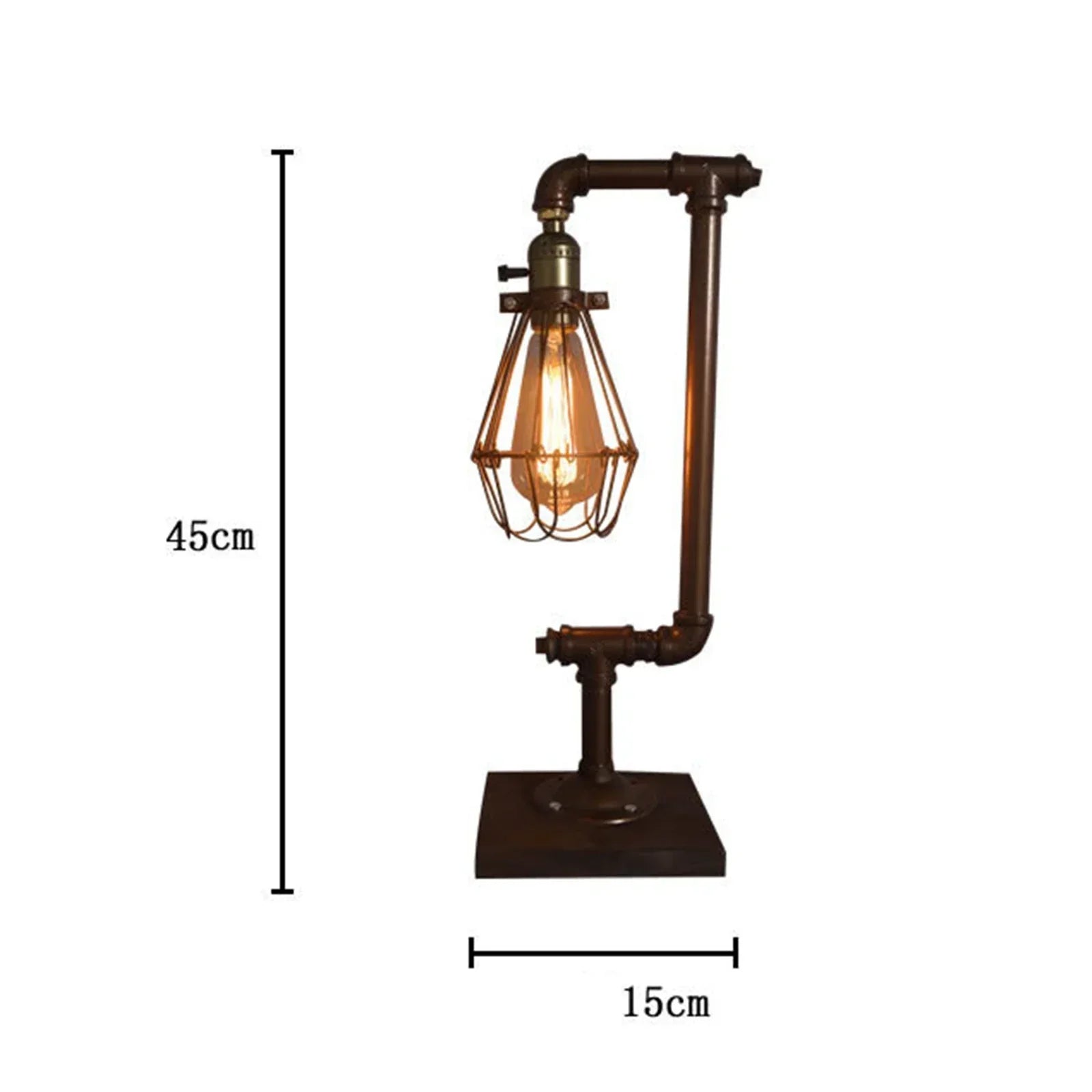 LumiVintage – Industrial Vintage Metal Table Lamp, Retro Loft Design for Living Room, Office, and Bedroom