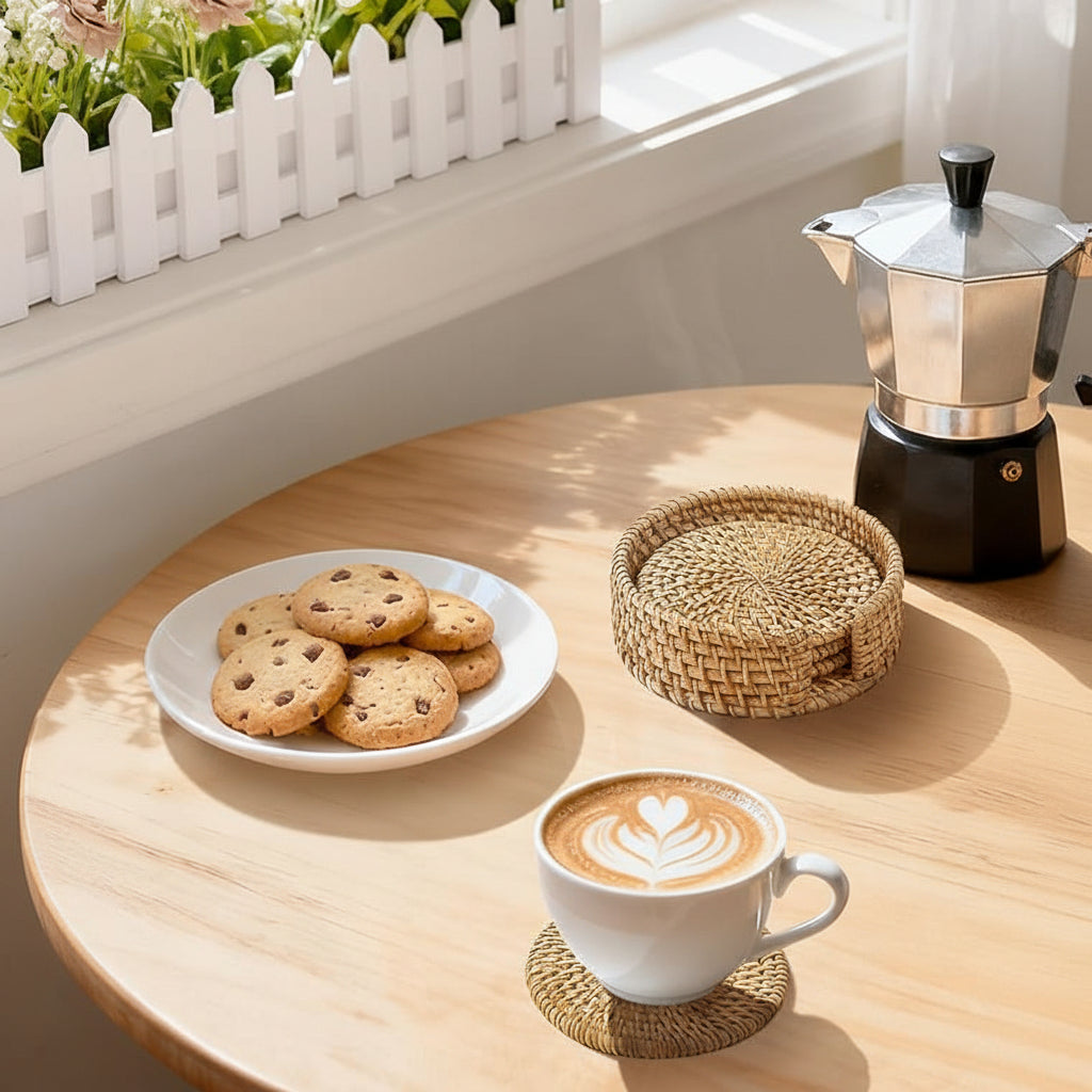 Portabicchieri Vimini Fatti Mano Caffè Bevande