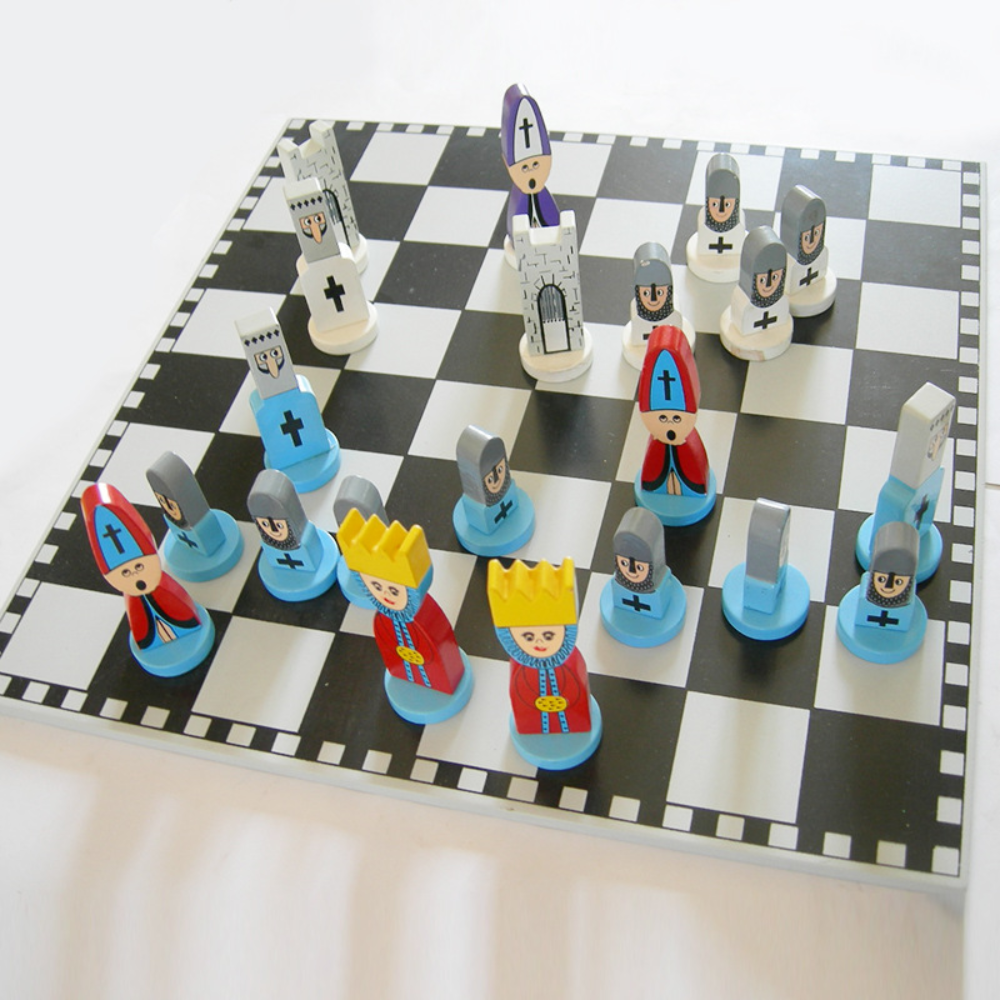 Gioco Scacchi Legno Bambini Educativo Istruttivo
