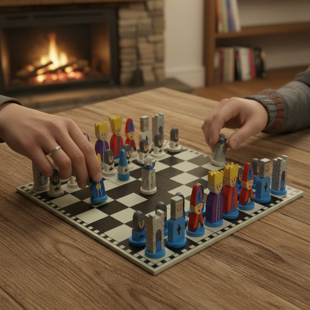 Gioco Scacchi Legno Bambini Educativo Istruttivo