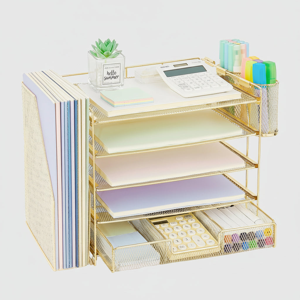 Desk Organizer Adjustable Drawer Vertical File Holder Office Storage