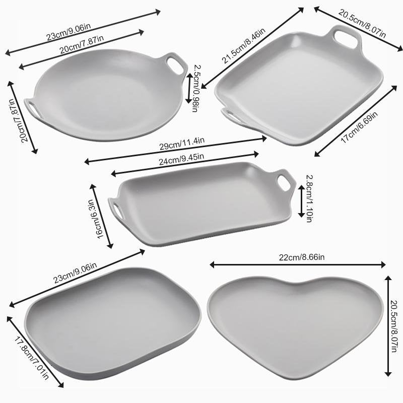 Conjunto de Tabuleiros para Refeições em Melamina Estilo Campestre com Pega