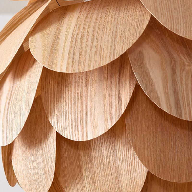 Lampada a sospensione rustica a forma di ananas in legno