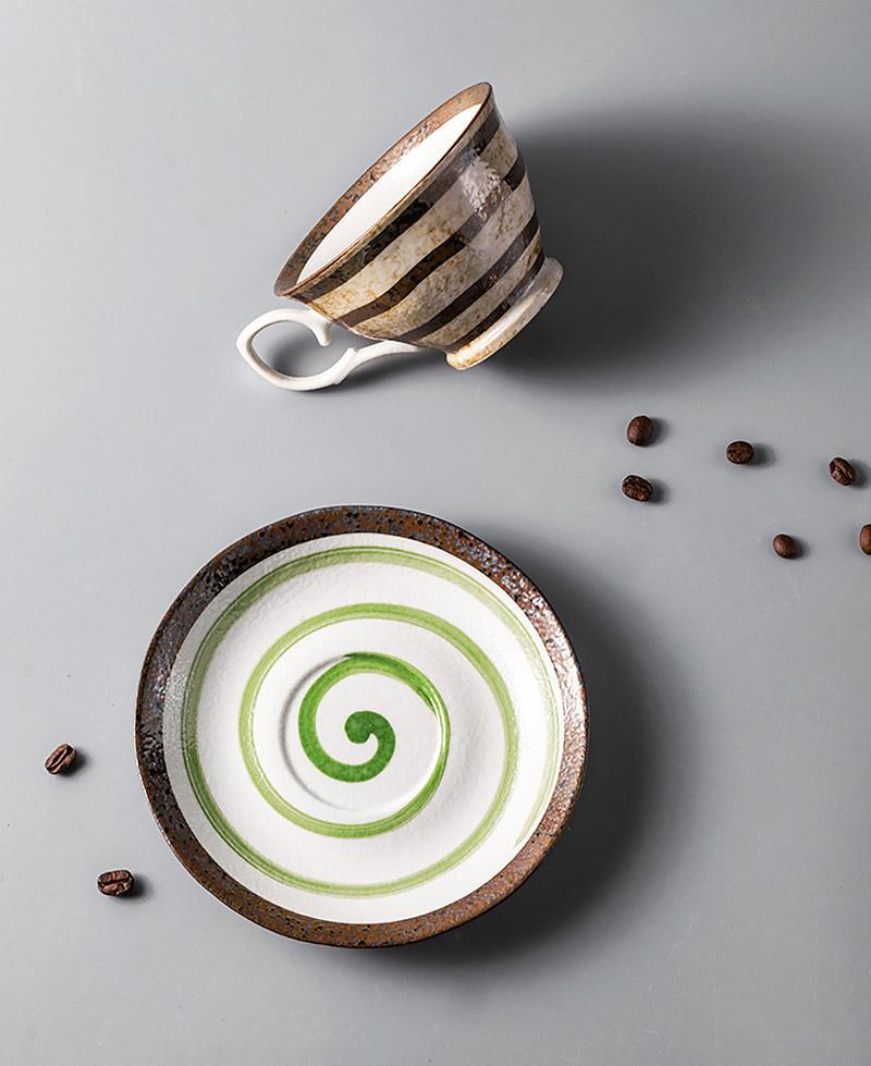 Set di 2 pezzi in ceramica Tazza da tè Matcha e piattino