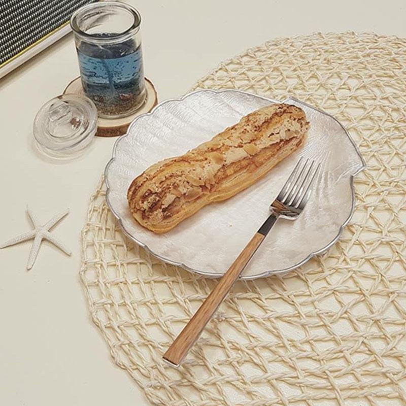 Juego de cubiertos de acero inoxidable de 3 piezas con mango de madera