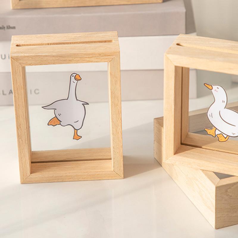 Cornici fotografiche rettangolari in legno con decorazione da tavolo e da parete