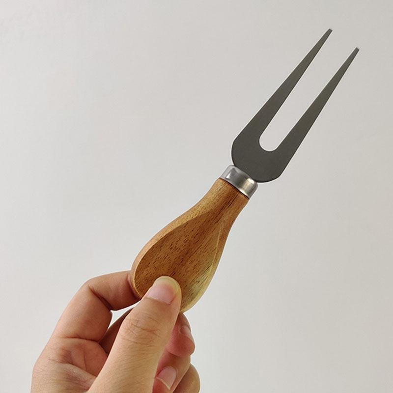 Set di coltelli per formaggio in acciaio inossidabile con manico in legno da 3 pezzi