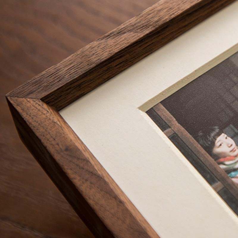 Cornici fotografiche rettangolari in legno color noce