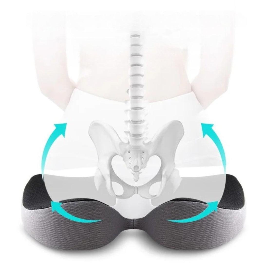 Almofada para Assento Ergonómica Almofada de Cadeira Espuma Viscoelástica Escritório Automóvel