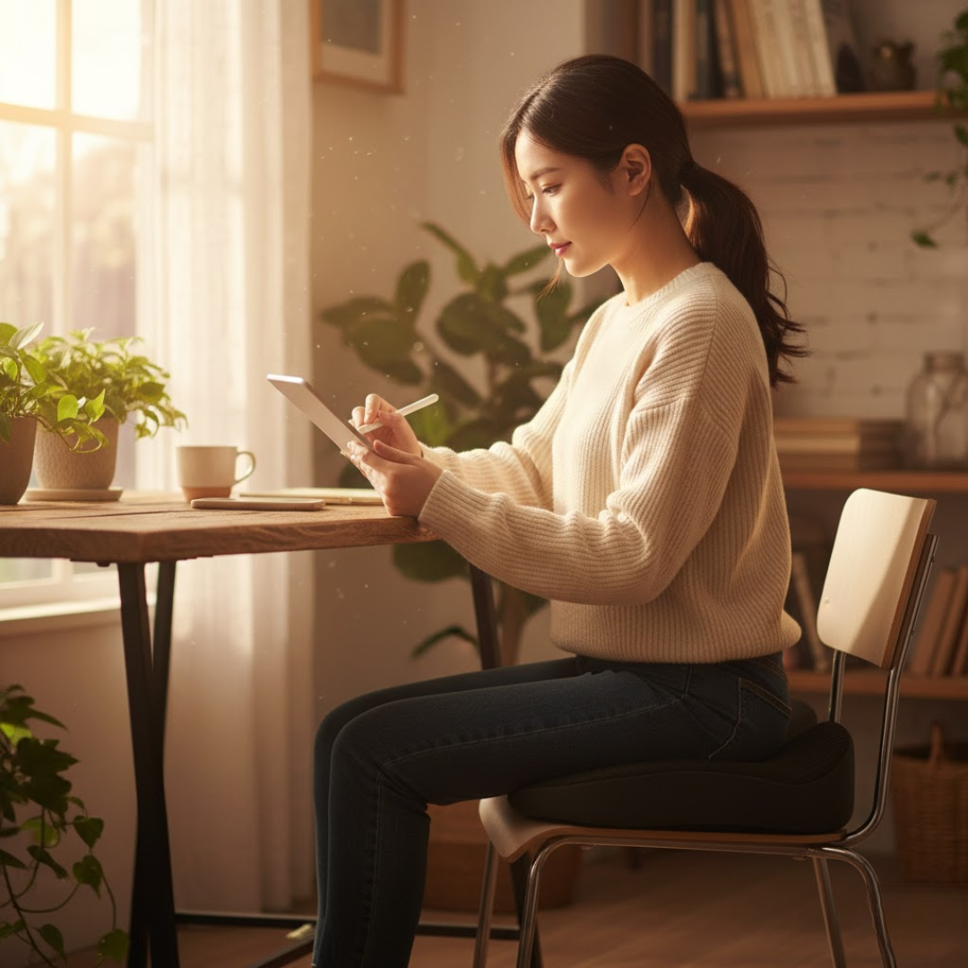Almofada para Assento Ergonómica Almofada de Cadeira Espuma Viscoelástica Escritório Automóvel
