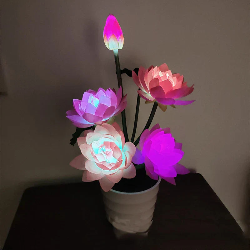 SolarBloom - Lâmpada de Jardim Flor de Lótus com Energia Solar – Iluminação Exterior LED Decorativa